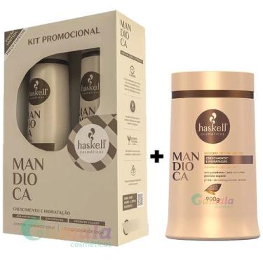 Imagem de Kit Haskell Mandioca Shampoo Condicionador 500 Mascara 900g