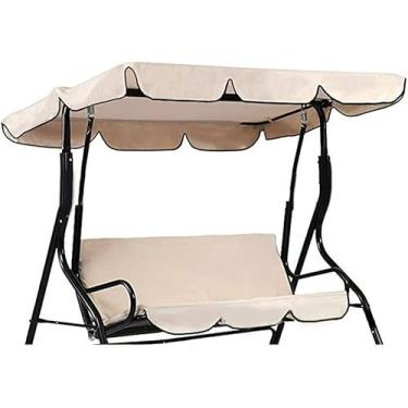 Imagem de Substituição Do Assento Da Cadeira De Balanço De Jardim à Prova De Chuva Ti-uv Protetor De Poeira Para Assento De Balanço 2 & 3 Lugares Tamanhos Tampa Superior De Rede, Beige, 249x185x18cm