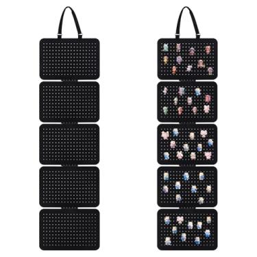 Imagem de BOXOB Painéis Organizadores Exposição Alfinetes Lapela Esmaltados Pendurar, Páginas Armazenamento Alfinetes Pregadeira Fáceis Instalar com 5 Peças de Cartão Solto para Exposição Parede (Preto)