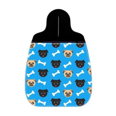 Imagem de Lixeira Lixinho Carro 1 Pugs Osso Fundo Azul - Polo Cat