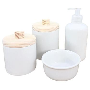 Imagem de Kit higiene bebê lavabo 4 pçs - Porcelana Pegador Coração - Antilope D