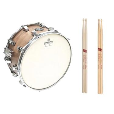 Imagem de Kit Caixa 14X8 aro 1.5 pele porosa big beat MWD Mordern Wood Nagano 5a 7a Tama