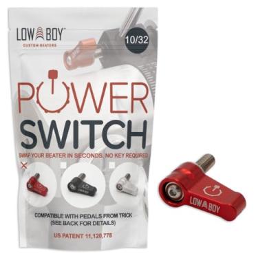 Imagem de Interruptor de energia 10/32 da Low Boy - parafuso de liberação rápida do batedor de bumbo Serve para pedais Trick (vermelho, pacote com 1)