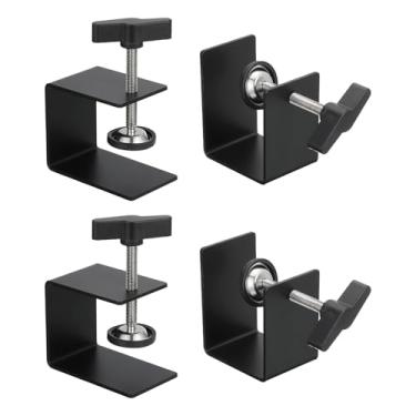 Imagem de PATIKIL 4 braçadeiras universais de liga de alumínio, base de grampo g resistente 0-50 mm Faixa de clipe suporte de montagem armário de acessórios para mesas, marcenaria, soldagem