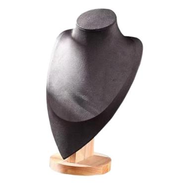 Imagem de YIJU Jóias Busto Colares Colar Pingente Expositor Suporte Expositor Madeira Elegante Organizador de Jóias para de Loja de Varejo, L
