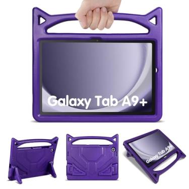 Imagem de YELERWE Capa infantil para Samsung Galaxy Tab A9 Plus 11 polegadas, leve, durável, à prova de choque, capa para tablet Samsung Galaxy Tab A9+ com alça, suporte embutido para crianças (roxa)