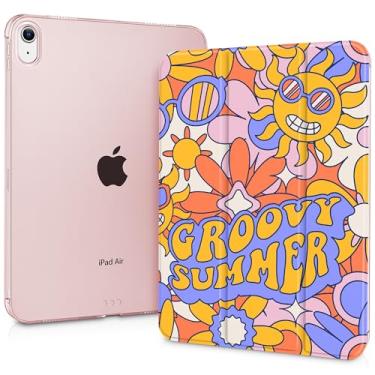 Imagem de Lepeoac Capa para iPad Air 11 (M3 2025/M2 2024) 7º 6º, iPad Air 4 e 5 de 10,9 polegadas, 5º 4º (2022/2020), capa com suporte fino com revestimento traseiro rígido translúcido despertar/hibernar