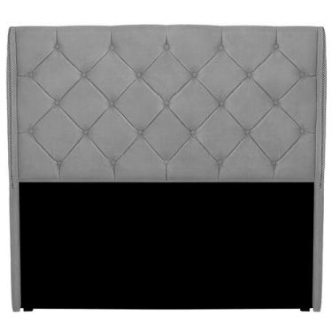Imagem de Cabeceira Casal Com Capitonê Izza 140cm Suede Cinza Claro - Bem Rylex