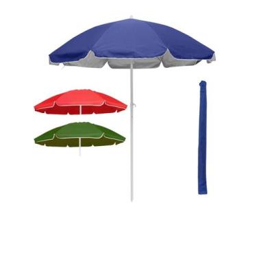 Imagem de Guarda Sol Articulado Praia Grande Resistente Proteção FPS50 Verde 175