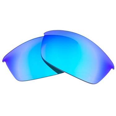 Imagem de LenzFlip Lentes de reposição compatíveis com óculos de sol Oakley Flak Jacket - Fabricado nos EUA: várias opções, Cinza polarizado com espelho azul, 63
