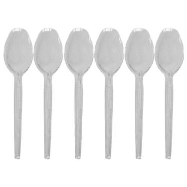 Imagem de Colher Descartável Transparente para Festas - 50 Unidades - Forfest