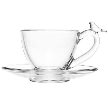 Imagem de Conjunto 4 xícaras de cristal para café Bird Wolff 80 ml
