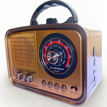 Imagem de Caixa De Som Retrô Rádio Am Fm Vintage Bluetooth Madeira - Kapbom