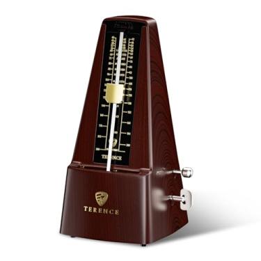 Imagem de Metrônomo mecânico para piano, guitarra, violino, baixo e outros instrumentos musicais, som alto e ritmo de trilha de alta precisão, metrônomo portátil para iniciantes (grão de madeira)