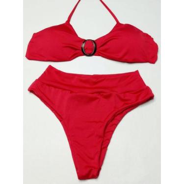 Imagem de Biquini Plus size top c/ argola bojo removível cintura alta - B. Moda 