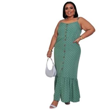 Imagem de Vestido Feminino Verão Plus Size Soltinho Estampado Barato Midi Floral