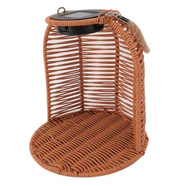 Imagem de Pssopp Plantadores de Cesta Pendurada, Suporte para Planta Decorativa de Cesta à Prova de água Com Lâmpada para Decoração de Escritório No Quintal do Jardim (BROWN)