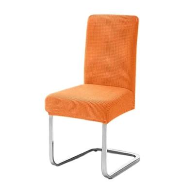 Imagem de Capa elástica para cadeira, 6 peças, à prova d'água, para escritório, jacquard, elastano, elástica, para assentos, cozinha, sala de jantar (6 peças/laranja)