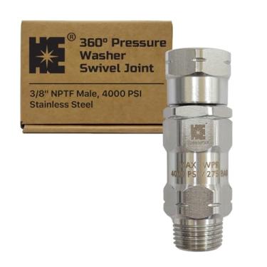 Imagem de Cosmostar Aço Inoxidável 3/20.3 cm NPT-M 360° Lavadora de Pressão Giratória – Design de Alto Fluxo à Prova de Vazamento Aprimorado e 4000 PSI – Não é para Roscas M22