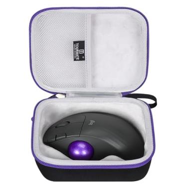 Imagem de Tourmate Capa rígida de viagem para Logitech Ergo M570 M575 / Mouse Trackball sem fio Nulea (apenas capa) (Oxford, preto e roxo)