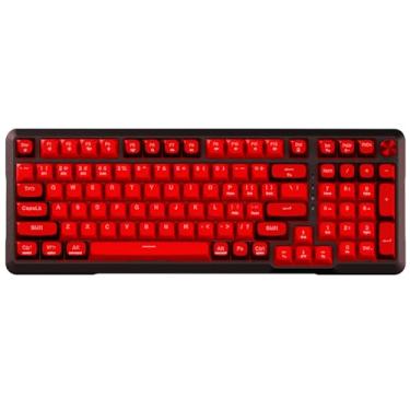 Imagem de Teclado Mecânico Gamer Redragon Mitra Single Color LED Vermelho Switch Azul