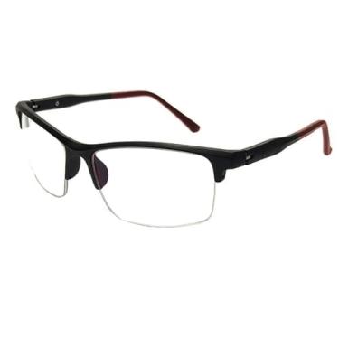 Imagem de Oculos Esportivo Masculino Armação Para Grau Fio De Nylon (PRETO-VERMELHO)