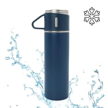 Imagem de Garrafa Termica Com Copo Parede Dupla Inox Squeeze 500ml (1, Cinza) (Cinza)