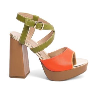 Imagem de Sandália Meia Pata Feminina Salto Alto Grosso Torricella AVS 1003C (Laranja, BR, Adulto, Numérico, 37)