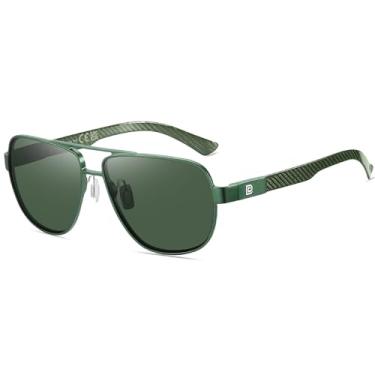 Imagem de DUCO Óculos de sol aviador para homens, lentes polarizadas masculinas, proteção UV, fibra de carbono, templo, óculos de sol masculinos para dirigir 3051, Lente G15 com armação verde, common