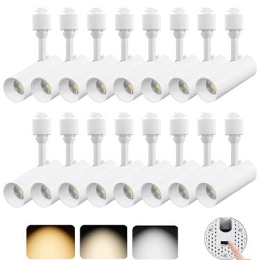 Imagem de AIBISOD Cabeças de iluminação LED tipo H, luminárias de trilho reguláveis de 10 W, cabeças de luz de pista de 3 cores 3000K 4000K 6000K, cabeças de iluminação de pista antirreflexo, sem cintilação