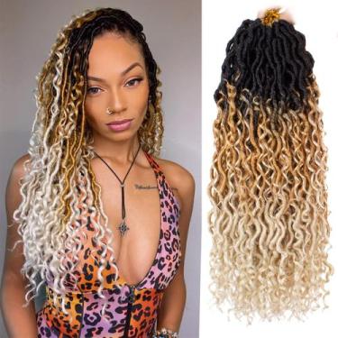 Imagem de Cabelo de crochê ZRQ Goddess Locs Ombre Boho Synthetic x8 de 18 polega