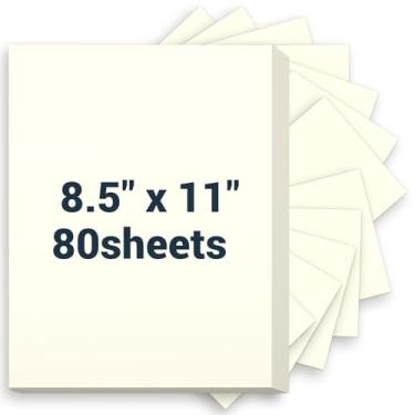 Imagem de Cartolina creme, 21 x 28, papel grosso para impressora 34 kg/200 g/m², 80 folhas, cartolina pesada, papel de arte para convites, cartões faça você mesmo, cartões de visita, menus, artesanato, desenho