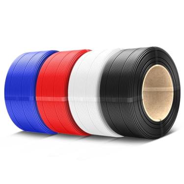 Imagem de SUNLU Refil de filamento PETG 1,75 mm, refil de filamento de impressora 3D PETG, adequado para filamento de laboratório de bambu e carretéis SUNLU reutilizáveis, 0,5 kg por carretel, pacote com 4, 4