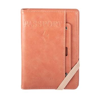 Imagem de Carteiras para passaporte, porta-cartões multifuncionais, carteira de identidade, passaporte, antifurto, viagem, passaporte, carteira de avião, Laranja, rosa, One Size, Americano