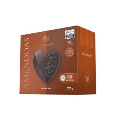 Imagem de Coração Chocolate Amargo Com Amêndoas - Chocolife - 1unx120g