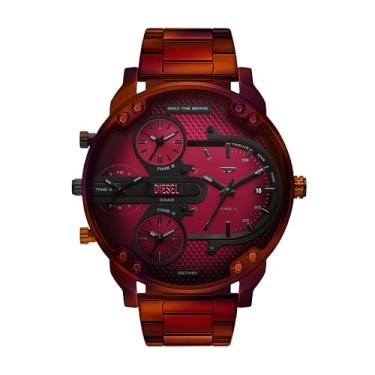 Imagem de Diesel Relógio masculino Mr. Daddy Slim multimovimento vermelho de aço inoxidável (modelo: DZ7491)
