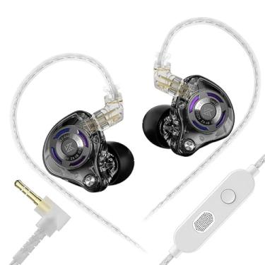 Imagem de Linsoul Monitores intra-auriculares KZ Gale, fone de ouvido IEM com driver dinâmico superlinear, fones de ouvido para jogos com fio Hi-Fi ultra responsivos com cabo embutido removível de 2 pinos para
