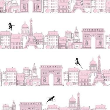 Imagem de RoomMates Miraculous Ladybug Charming Paris Pink Peel and Stick Papel de parede, RMWS1302