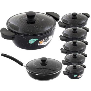 Imagem de Jogo De Panelas 7 Peças Gulê Alumínio Fundido Preto - GULE
