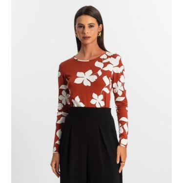 Imagem de Blusa Manga Longa Feminina Rovitex Laranja, P, Laranja