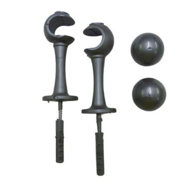 Imagem de Kit Suportes Para Varão 19mm Suporte Cortina Várias Cores Com Ponteira