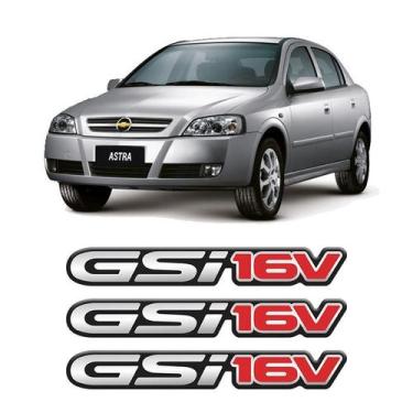 Imagem de 3 Emblemas Gsi 16v Astra Adesivos Cromados Resinados - SPORTINOX, Astr
