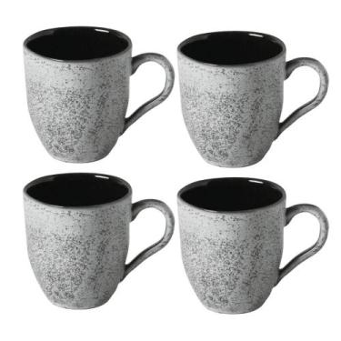 Imagem de Jogo Kit 4 Canecas Xicaras de Chá Café 273ml Cerâmica Orgânico Echo - 