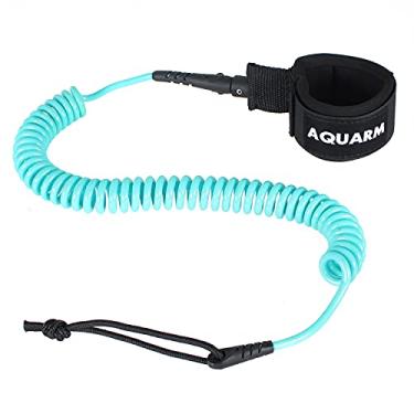 Imagem de AQUARM Coleira SUP de 3,8 m enrolada para prancha de stand up paddle para ficar a bordo, tira de tornozelo