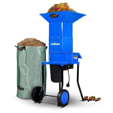 Imagem de Landworks - Triturador e triturador de lâminas elétricas, 15 AMP, 1800 W, construção em aço, lâminas de 11 polegadas, capacidade de corte de 0,5 polegadas, 120 V CA para folhas secas, relva e