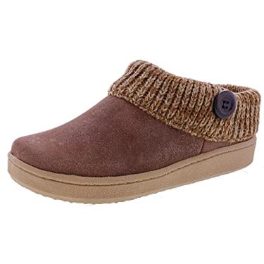 Imagem de Clarks Women's Knitted Collar Clog Slipper (6 M US, LT Brown)