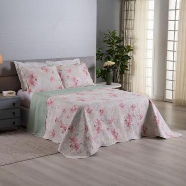 Imagem de Kit Cobre Leito Colcha Solteiro Casal Queen King Dupla Face Casa Dona,