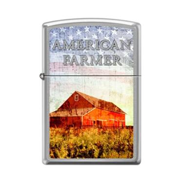 Imagem de Zippo Isqueiro - Farol Americano Bandeira dos EUA cromado escovado à prova de vento #Z5193