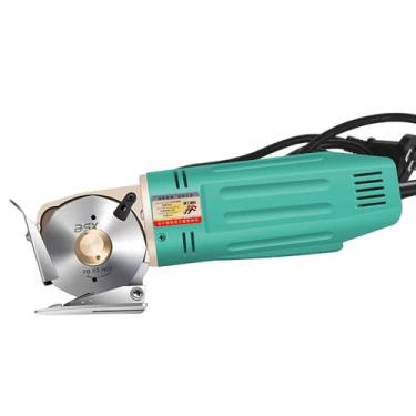 Imagem de YUEWO Cortador elétrico de tecido, cortador elétrico de tecido, máquina de corte de tecido, lâmina de 7 cm com espessura máxima de corte de 2,5 cm, ideal para corte de têxtil/couro/papel (verde)