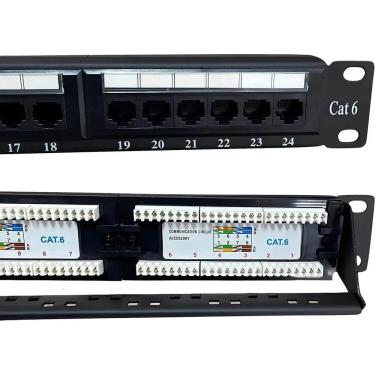 Imagem de Patch Panel 24 Portas Cat6 Rj45 Rede Lan Utp Certifica Giga
